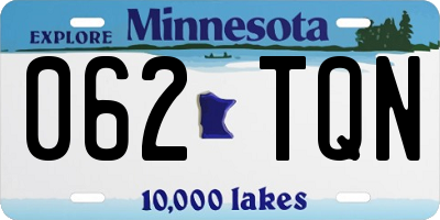 MN license plate 062TQN