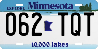 MN license plate 062TQT