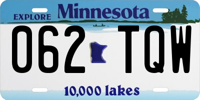 MN license plate 062TQW