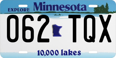 MN license plate 062TQX