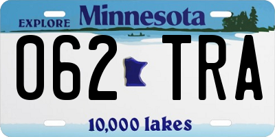 MN license plate 062TRA