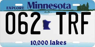 MN license plate 062TRF