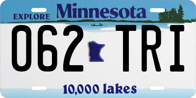 MN license plate 062TRI