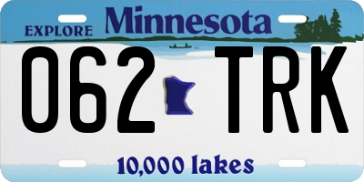 MN license plate 062TRK