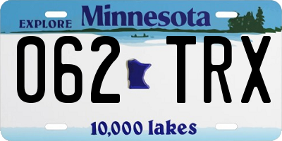 MN license plate 062TRX