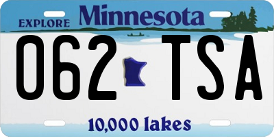MN license plate 062TSA