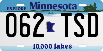 MN license plate 062TSD