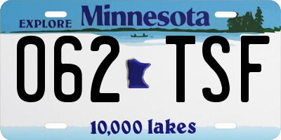 MN license plate 062TSF