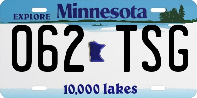 MN license plate 062TSG
