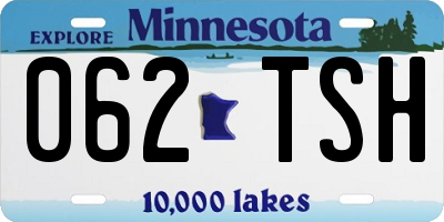 MN license plate 062TSH