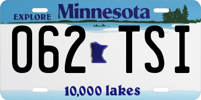MN license plate 062TSI