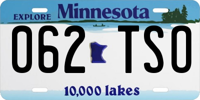 MN license plate 062TSO