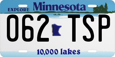 MN license plate 062TSP