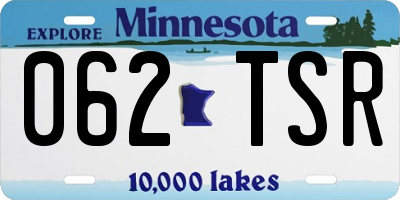 MN license plate 062TSR