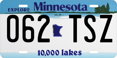 MN license plate 062TSZ