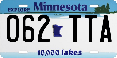 MN license plate 062TTA