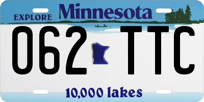MN license plate 062TTC