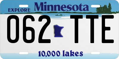 MN license plate 062TTE