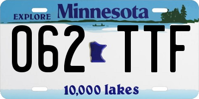 MN license plate 062TTF