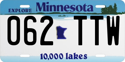 MN license plate 062TTW
