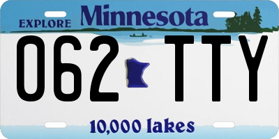 MN license plate 062TTY