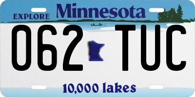 MN license plate 062TUC