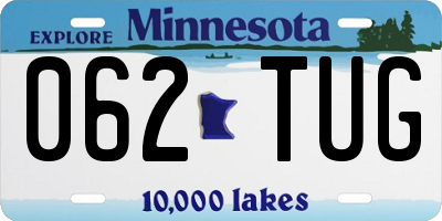 MN license plate 062TUG