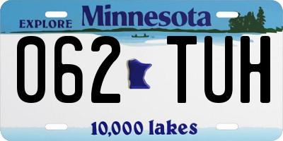 MN license plate 062TUH