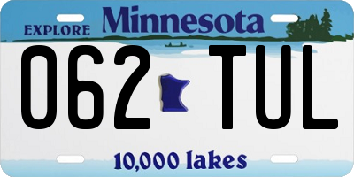 MN license plate 062TUL
