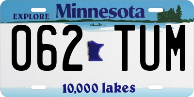 MN license plate 062TUM