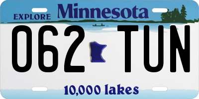 MN license plate 062TUN