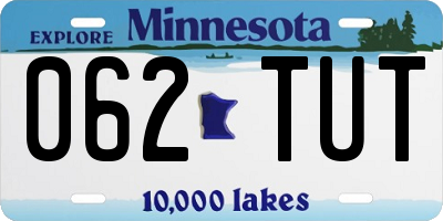 MN license plate 062TUT