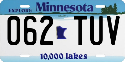 MN license plate 062TUV