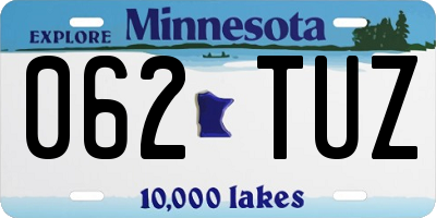 MN license plate 062TUZ