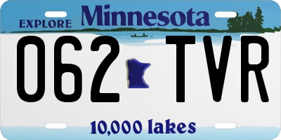 MN license plate 062TVR