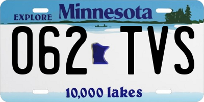 MN license plate 062TVS