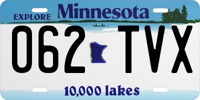 MN license plate 062TVX