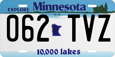 MN license plate 062TVZ
