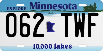 MN license plate 062TWF