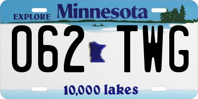 MN license plate 062TWG