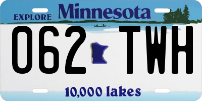 MN license plate 062TWH