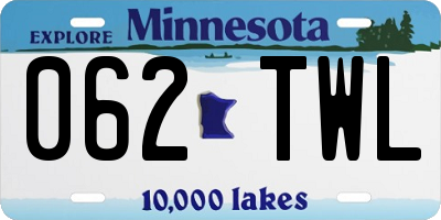 MN license plate 062TWL