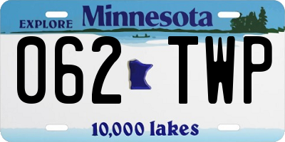 MN license plate 062TWP