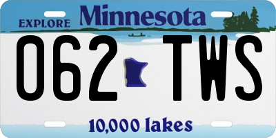 MN license plate 062TWS