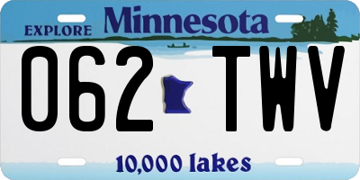 MN license plate 062TWV