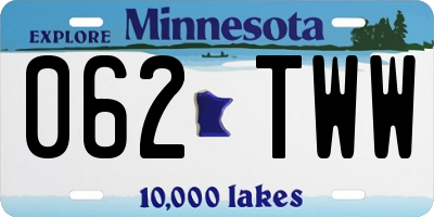 MN license plate 062TWW