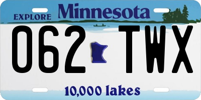MN license plate 062TWX