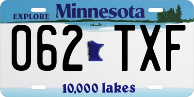 MN license plate 062TXF