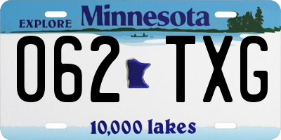 MN license plate 062TXG