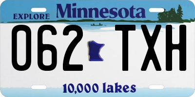 MN license plate 062TXH